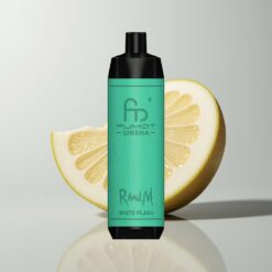 Bílý Blesk RandM Fumot Shisha 10000 Puffs LED Indikátor